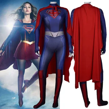 

Adults Kids Supergirl Cosplay Zenai Superhero 3D Printed Bodysuit Women Suit Jumpsuits Halloween Costumes Cloak