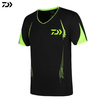 

DAIWA Clothes Plus Size XS~5XL Men Quick Drying Fishing Clothing T Shirt Short Sleeve Sunscreen Anti-UV Breathable Fishing Shirt