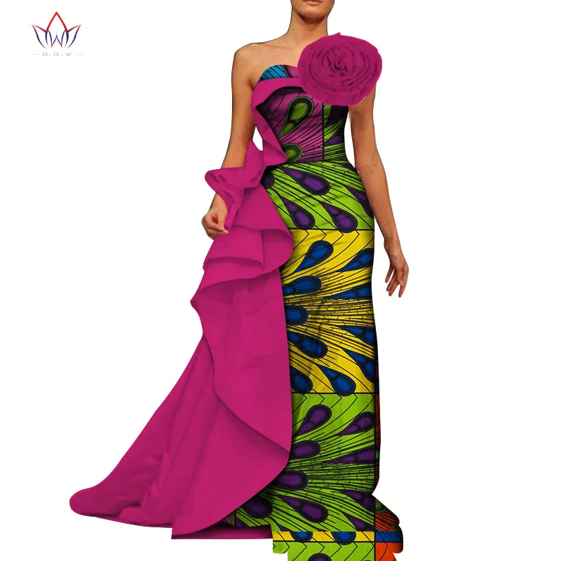 8 Новая женская одежда, платья в африканском стиле для женщин, сексуальные платья с принтом, платья Bazin Riche, вечерние платья в африканском стиле, длинные платья WY5849 - Цвет: 8