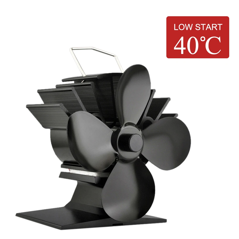 

4 Blade Heat Powered Fireplace Fan Wood Burning Fan Eco-friendly for Efficient Heat Distribution Home Fireplace Fan