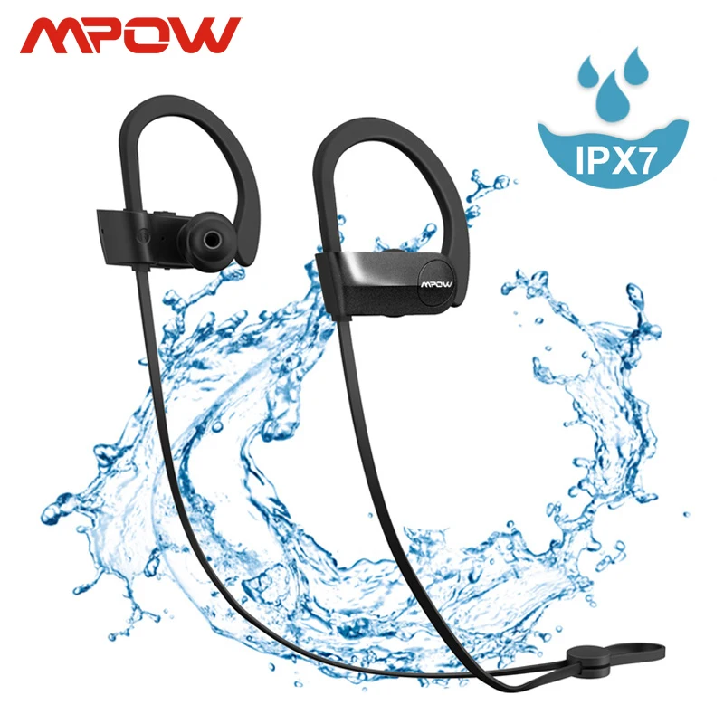 Беспроводные Bluetooth наушники Mpow D7 2 й Версии 4 1 IPX7 водонепроницаемые спортивные 10 12