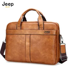 JEEP BULUO High Quality Travel Handbag For Man Men's Business Briefcase Bag Split Leather 14 inches Laptop Bags New Arrivals