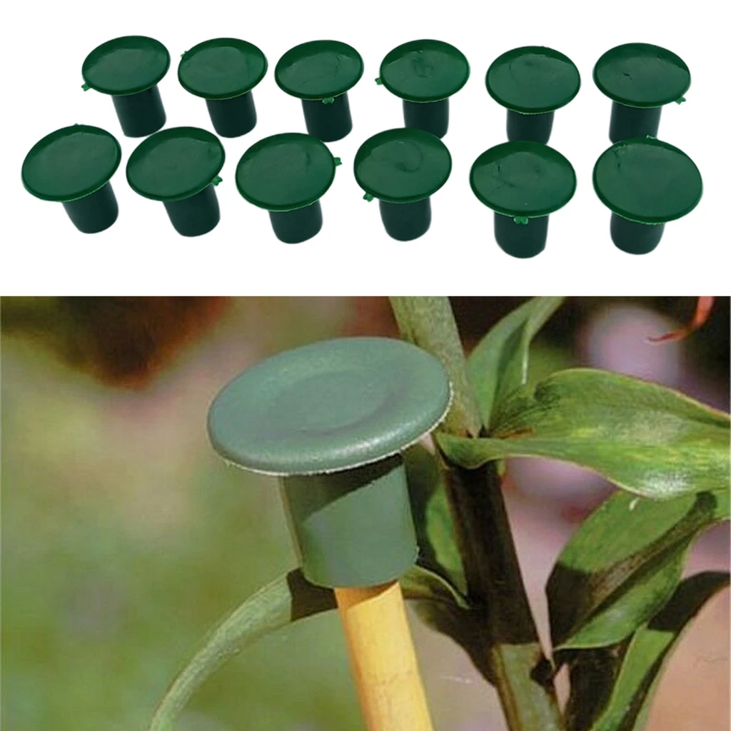 12pcs Flexible Plastic Cane End Caps Bamboo Protectors Plant Care Tools