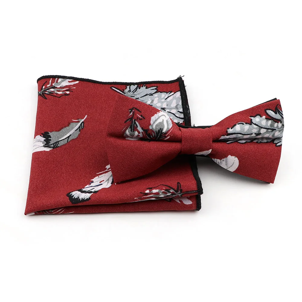 23 Мягкий носовой платок Scarve Bowtie Набор Винтажный Геометрический Цветочный Пейсли Полосатый Банкетный Карманный квадратный Бабочка бант аксессуар подарок - Цвет: 23