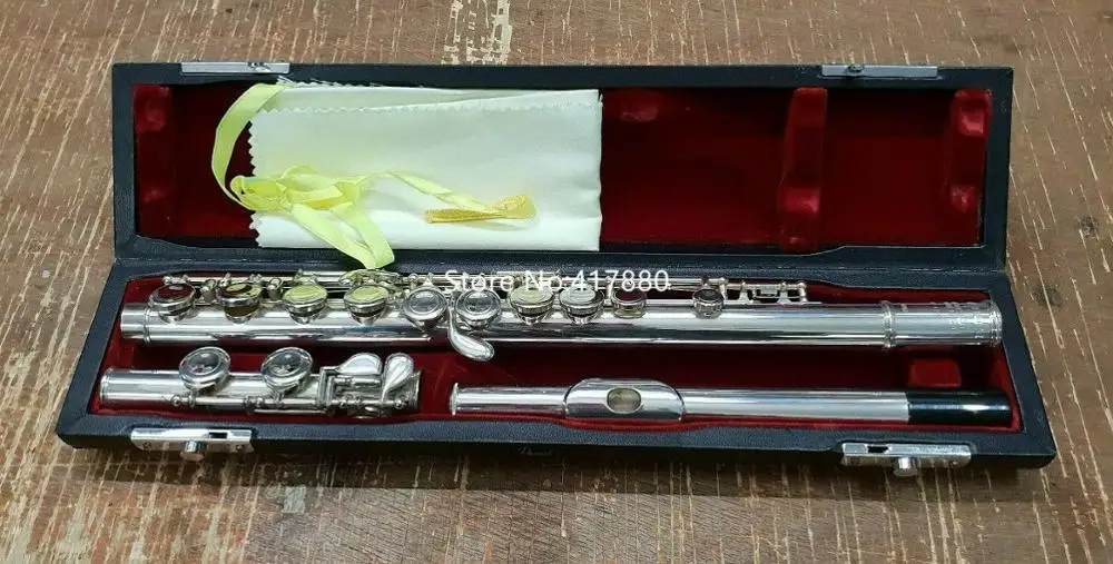 High Quality Pearl Flute PF-501 in C with E Arm 16 keys Closed 