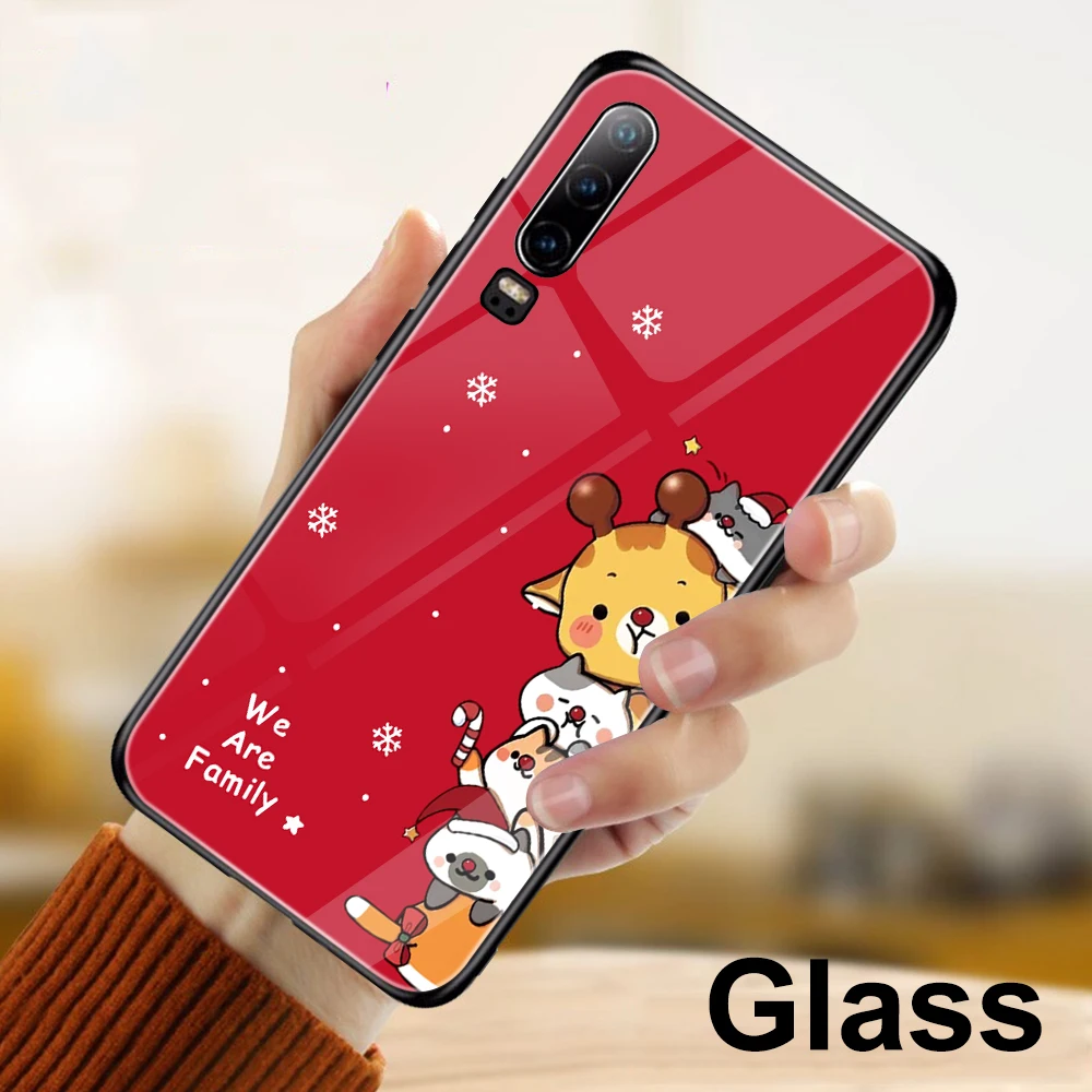 Ciciber Счастливого Рождества для huawei P20 P30 mate 20 30 Lite Pro чехлы из закаленного стекла для Honor 10 Lite чехлы - Цвет: WM06349
