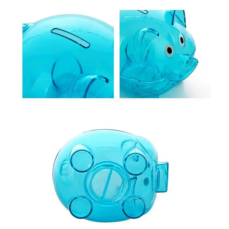 Piggy Bank Coin Box Kids Money Storage Bank Home Decoration Transparent Plastic Saving Boxes For Children Pretend Play Toy Gifts