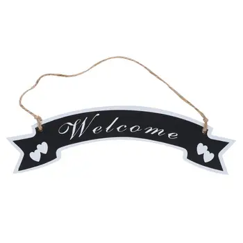 

Welcome Door Plate Wood Door Hanging Board Fashion Door Hanging Tag Black