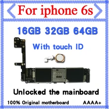 Original 16gb / 32gb / 64gb Motherboard for iphone 6s Unlocked Logic Boards for iphone 6s Without / with Fingerprint