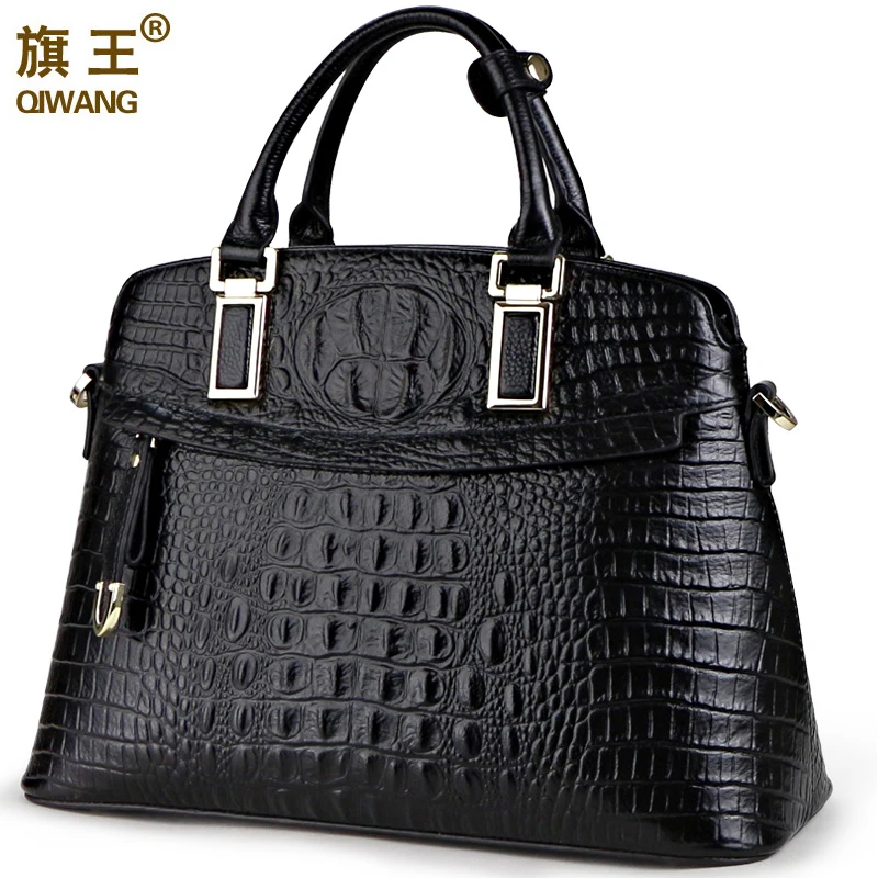 Женская сумка Qiwang из 100% натуральной кожи под крокодила 2020|female bag|brand women bagdesigner bag |
