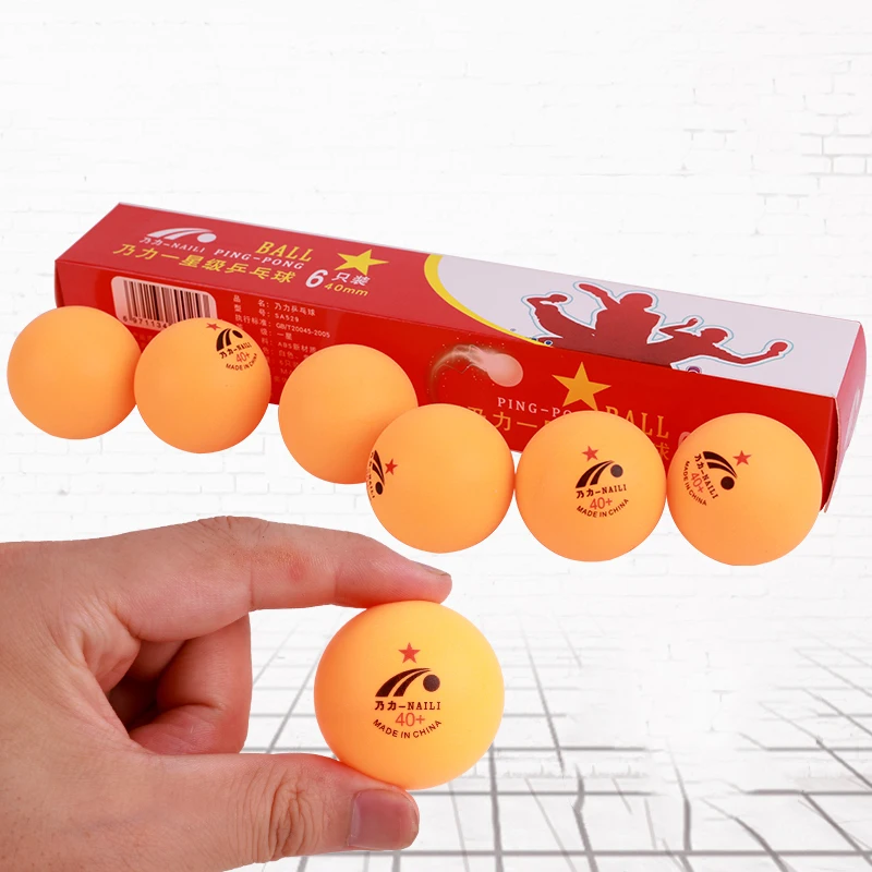 

6pcs Ping Pong Balls 1-Star 40mm Table Tennis ABS Sports Student Training Plastic Practical Kids Train Ping-pong Balls Racket