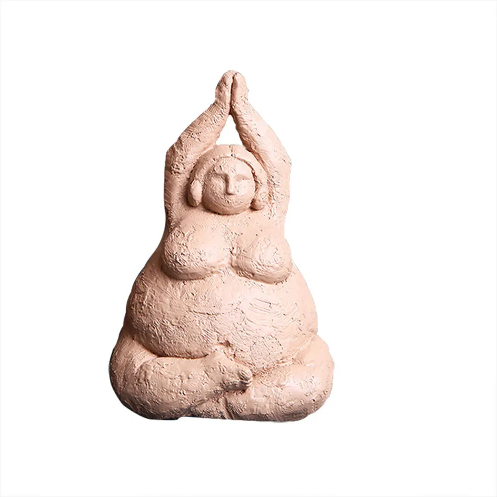 Resin Abstract Fat Lady Yoga Statue Home Decor Decoration Room Figurines For Interior Desk Accessories Sculptures Nordic Living images - 6