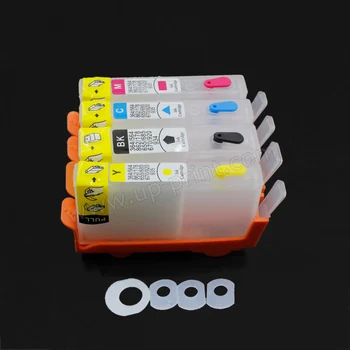 

UP 4PCS Refillable Ink Cartridge For HP178 178XL with chip 5510 5515 6510 B010B B109a B109n B110a B210b B209a B210a 3070A