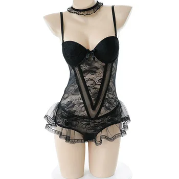 

Teddies & Bodysuits Black Lace Mesh Transparent Lingerie Slim Push Up Hot Sexy Underwear Fantastic Sexually Underwear Women