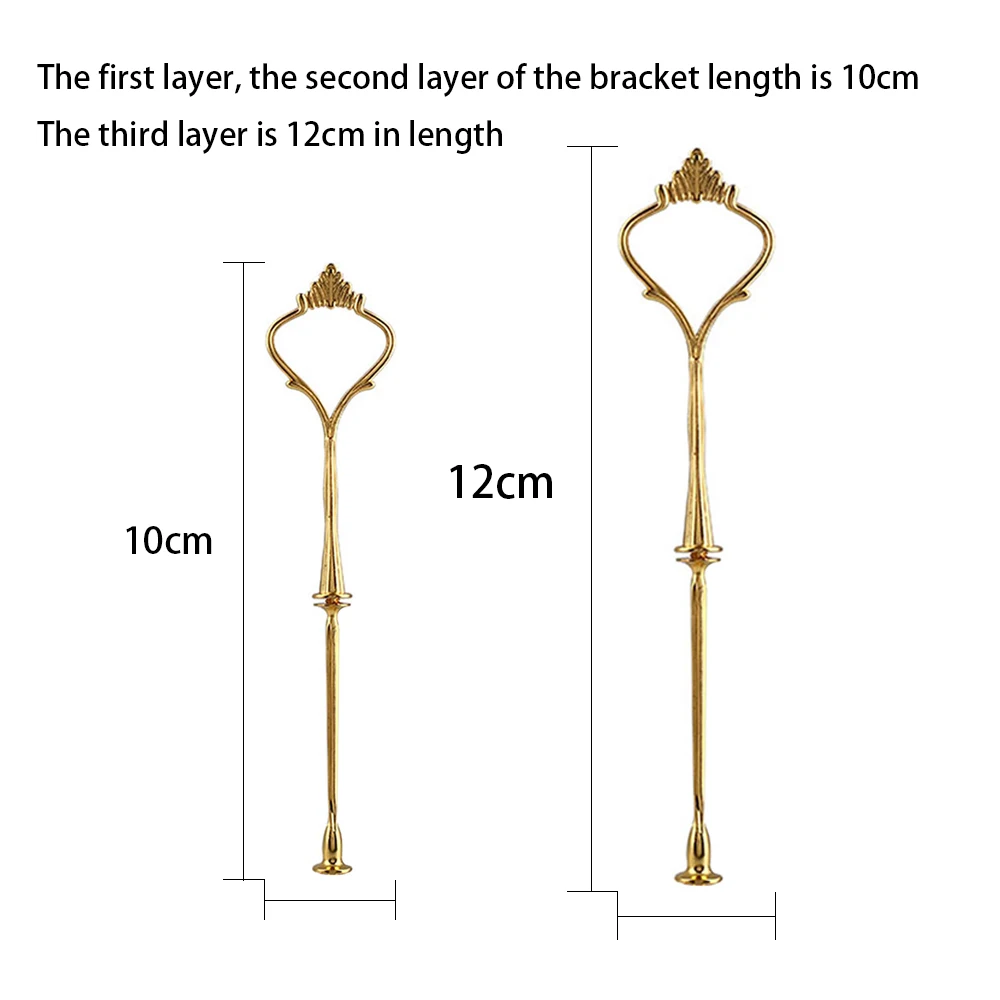 2/3 слоев Корона торт Тарелка стенд десерты фрукты стойки ручка фитинг вечерние поставщик инструменты для украшения печенья и тортов без пластины