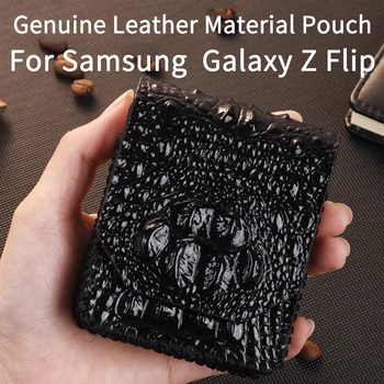 

Genuine Leather Samsung Galaxy Z Flip Case Pouch Protective Pouch for Samsung Galaxy Z Flip Pouch Accessories Bag SM-F700F Case