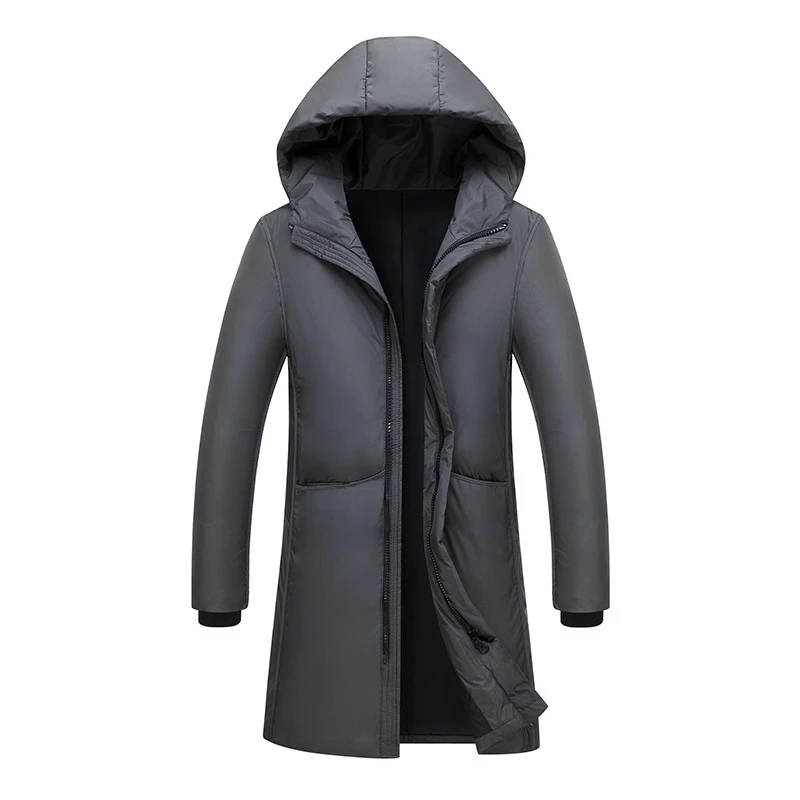 down coat -20 Degree Winter White Duck Down Jacket Men Hooded Collar Windbreaker Thick Coat Men Mid-long Keep Warm Down Parkas M-4XL black puffer coat