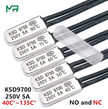 

2PCS KSD9700 250V 5A Bimetal Disc Temperature Switch NC / N0 Thermostat Thermal Protector 40~135 degree centigrade