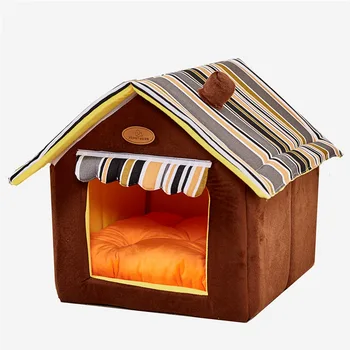 

Pet house, cat bed, indoor small warm cat nest, kennel, folding cat cave cute sleeping mat winter product