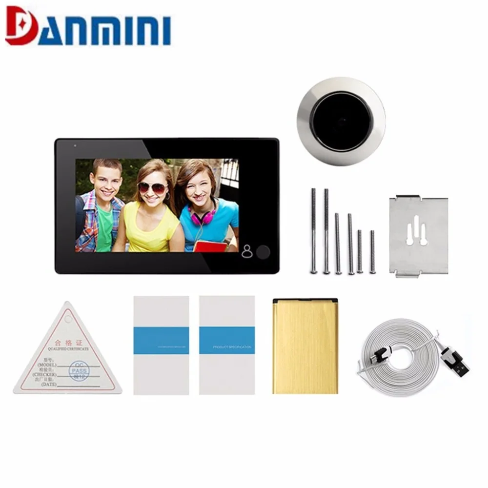

Danmini 4.3 Inch screen HD Pixel 145 degree wide angle Electronic Doorbell Cat Eye Peephole Viewer+1800mA Lithium Battery