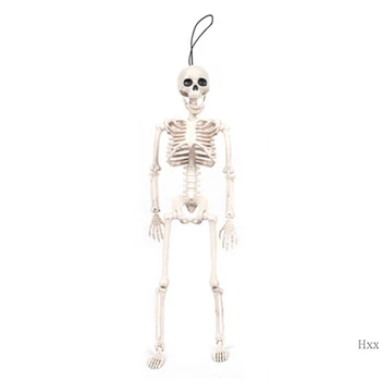 

New Full Body Hanging Adult Skeleton Halloween Props Scientific Bones Models Realistic Posable Skull Party Building Decor