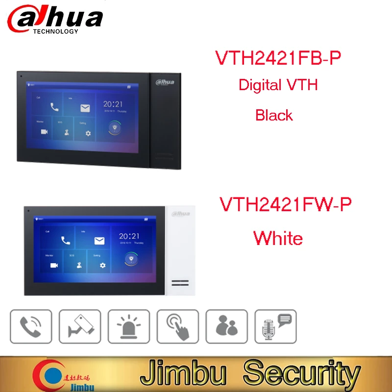 Dahua Digital VTH VTH2421FB-P VTH2421FW-P IPC surveillance Alarm integration High performance Support POE video intercom