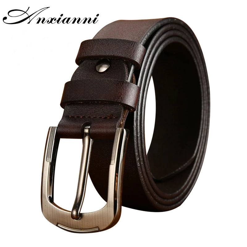 

New Men's Belt male leather pin buckle Metal Buckle Design Leather Belt Original Handmade Jeans Waistban luxury belts 100-135cm