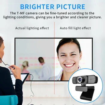 

Free Driver Computer Webcam PC Laptops Online Teaching USB Connection Wide Angle HD 1080P Streaming Camera Built In Microphone
