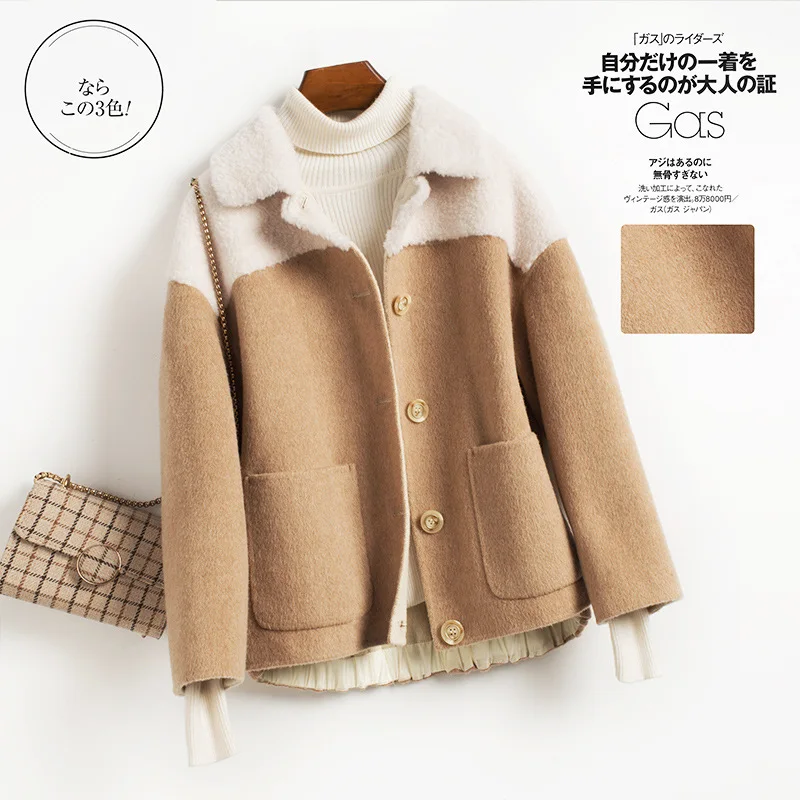 

Autumn Spring Abrigo Mujer Elegant Wool Coat Female Korean Short Woolen Jacket Women Casual Blend Coats Ladies Fit Overcoat 151