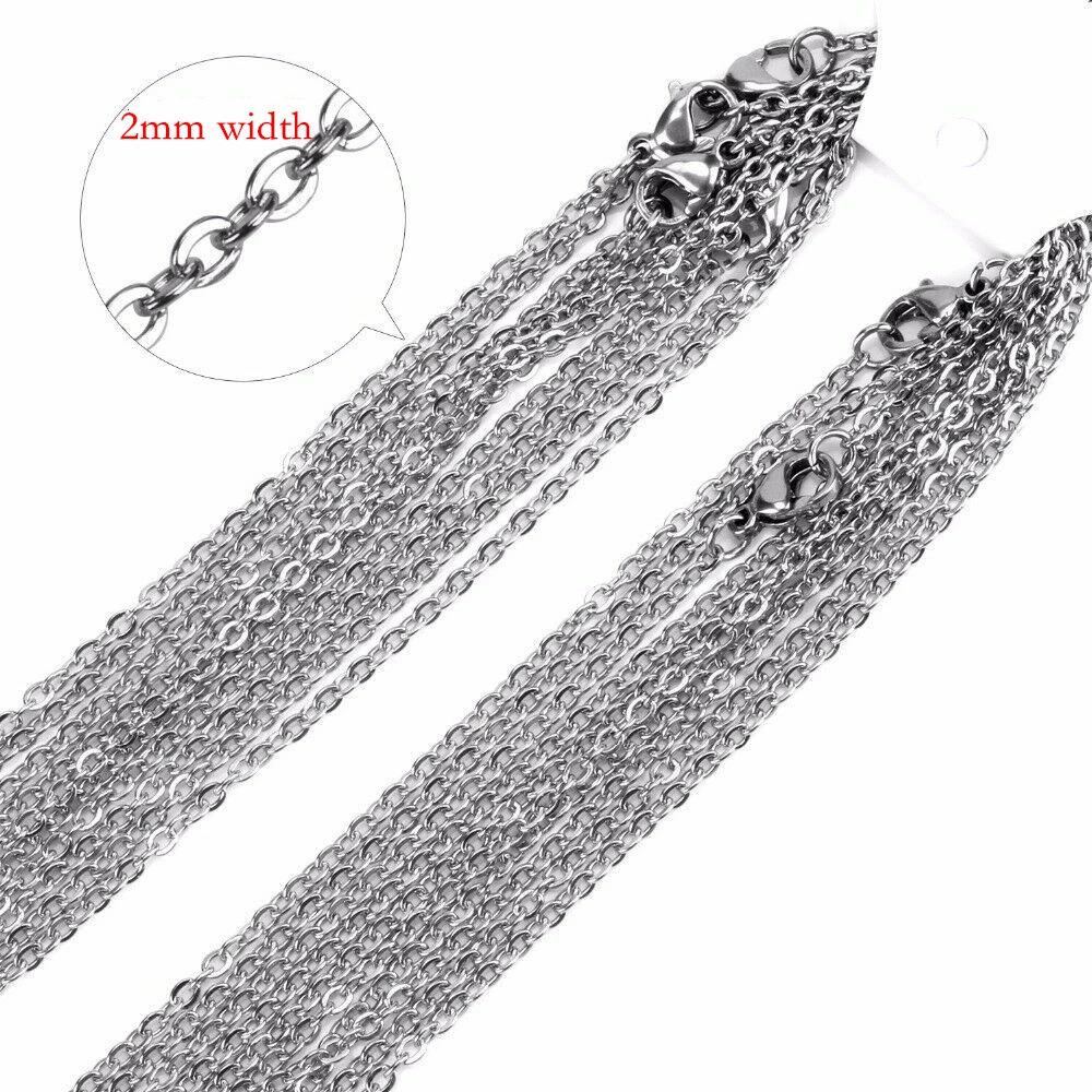 100pcs/lot Gold/Steel Tone Stainless Steel Rolo Cable Chain Necklace 1mm/1.5mm/2mm Necklaces For DIY Jewelry Making Findings | Украшения и