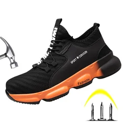 Bottes de sécurité respirantes et confortables pour homme, baskets de protection avec embout en acier, chaussures de Sport légères, 2021 