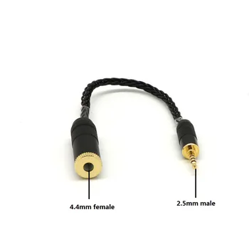 

DIY single crystal copper silver plating 2.5mm male to 4.4mm female Audio Cable Adapter Plug Extension cord audio converter
