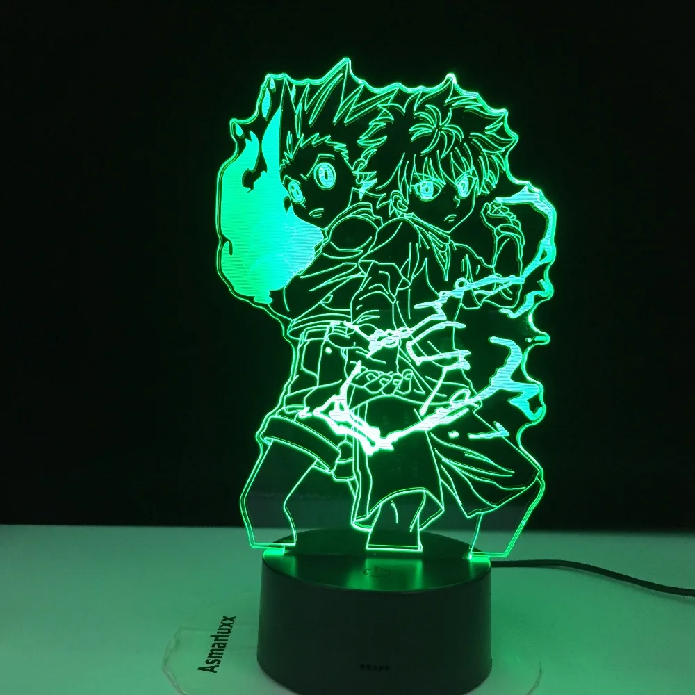3d-лампа в стиле аниме HUNTER x Gon и Killua ночник виде фигурки для детской спальни