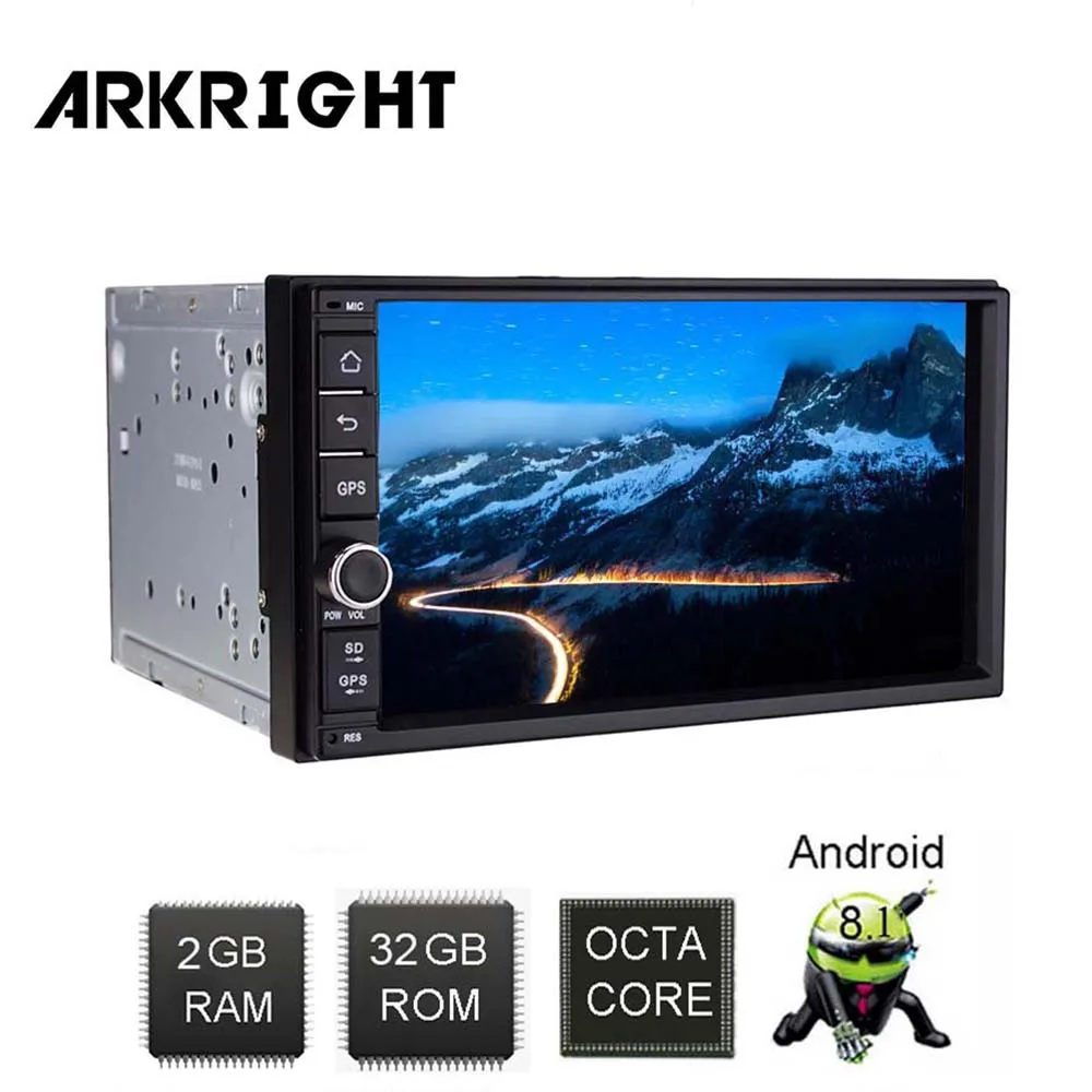 Автомобильный радиоприемник ARKRIGHT 7 дюймов 2 Din 32 ГБ Android 8 1 Авторадио Wi Fi HD GPS