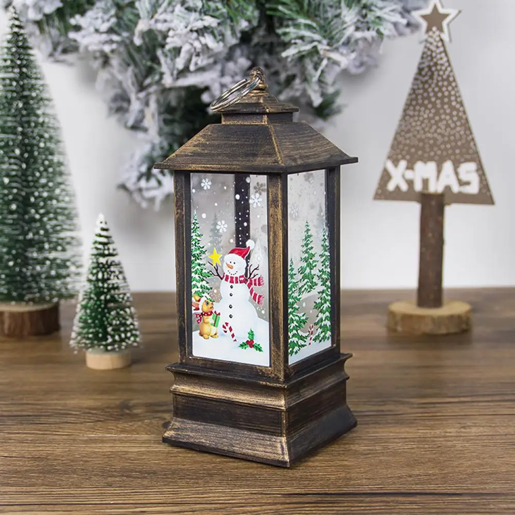 

Christmas Vintage Santa Snowman Elk Lightweight Hanging LED Lantern Home Garden Decor Light Lamp Durable Xmas Decoration