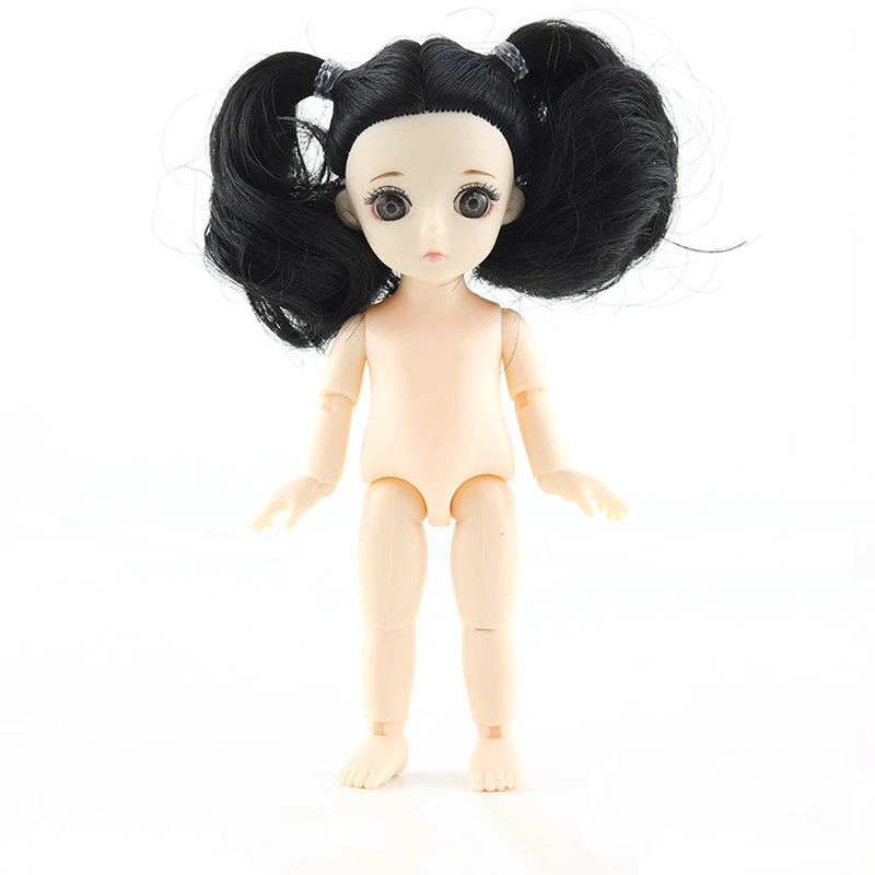 Baby Dolls13 шарнирная подвижная BJD Детская кукла обнаженное тело 15 см Figma модные куклы игрушки для девочек подарок 1/8 DIY игрушки - Цвет: Black D