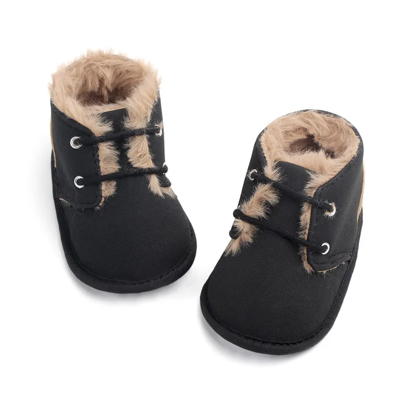 E& Bainel/зимняя детская обувь для малышей; теплая детская обувь с искусственным мехом на мягкой подошве; трофейные ботинки для маленьких мальчиков и девочек; детская обувь с леопардовым принтом