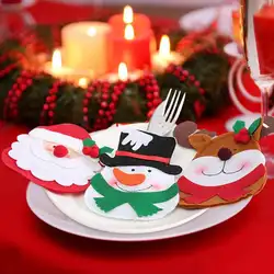 Рождественские подарочные держатели нетканые Санта-Клаус Снеговик лосиный нож чехол для вилок Посуда Рождественский подарок домашние