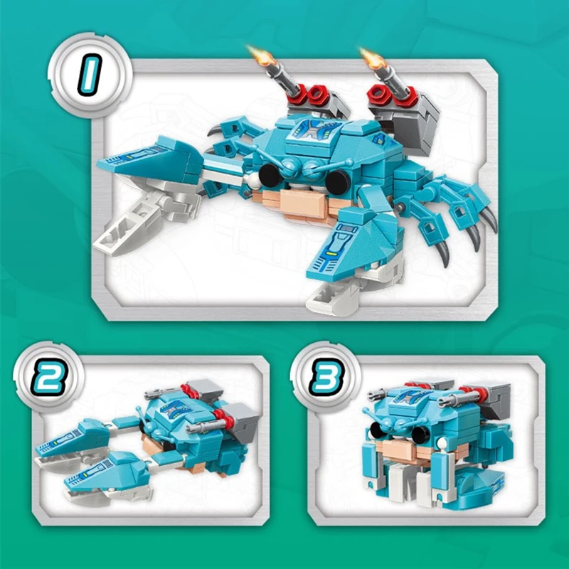 Machine Armour Beast Magic Cube Transformation DIY Mecha Mechanical Fight Figures Building Blocks Gorilla Brick Toys Kids Gifts 4