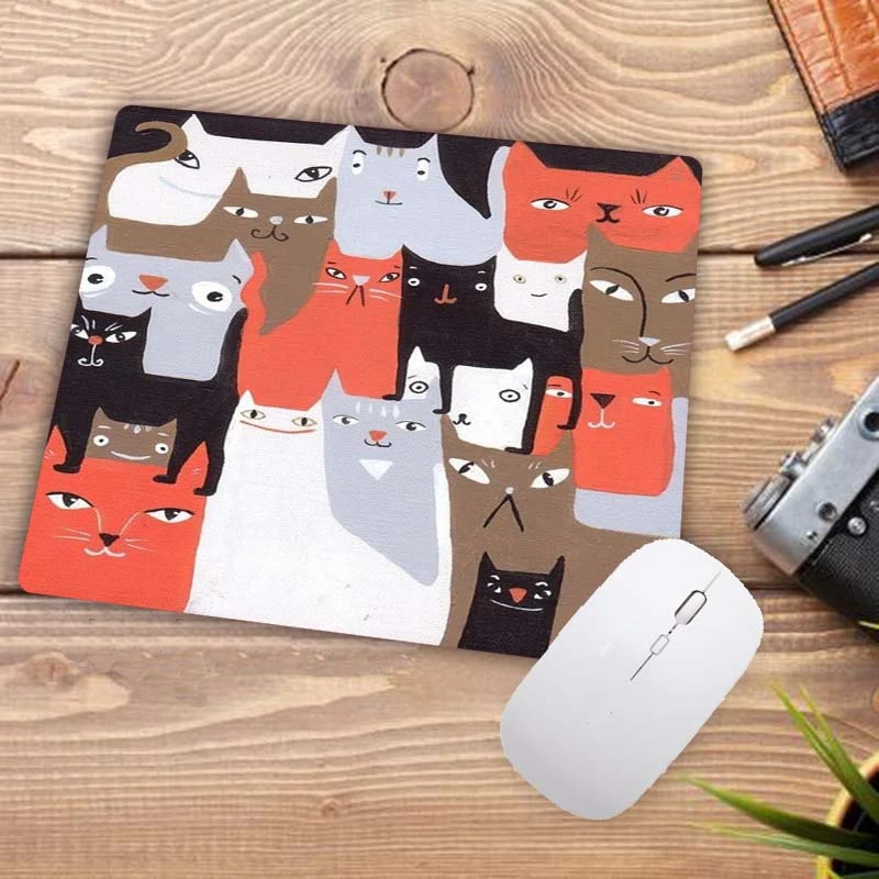 Big Promotion 22X18CM Cartoon Cute Cat Head Cool Designs Table Mouse Pad Laptop Computer Gaming Keyboard Mousepad Animal Mat — view 3