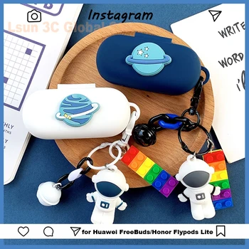 

Cute Astronaut Silicone Case for Huawei FreeBuds Case for Honor Flypods Lite Youth Version Bluetooth Earphone Protect Cover Box