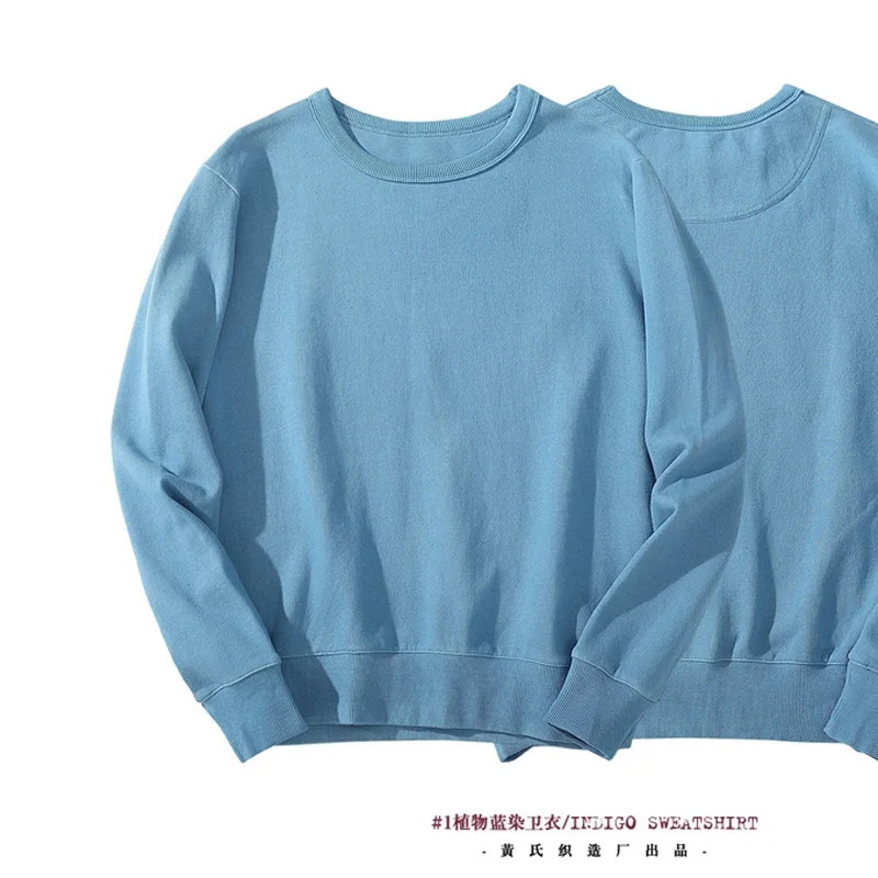 Akkad Kuti Breathable Sweat Men's Hoodies Indigo Plant Dye Long Sleeve Thin Hoodie Japanese Retro Casual Sudaderas Con Capucha