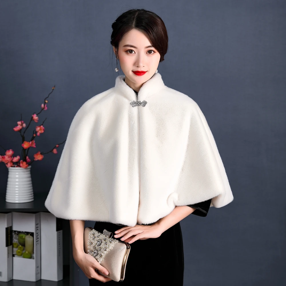Faux Fur Party Wrap Winter Warm Bridal Bolero Ivory High Quality Wedding Coat Neck Cape wholesale | Свадьбы и торжества
