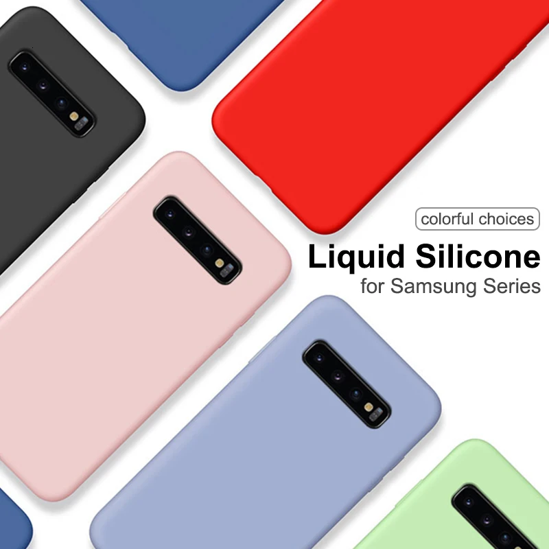 Тонкий жидкий силиконовый чехол для samsung galaxy S10 plus S10E S8 S9 Plus Note 8 9 A40 мягкий чехол для телефона чехол для samsung Note 10 pro