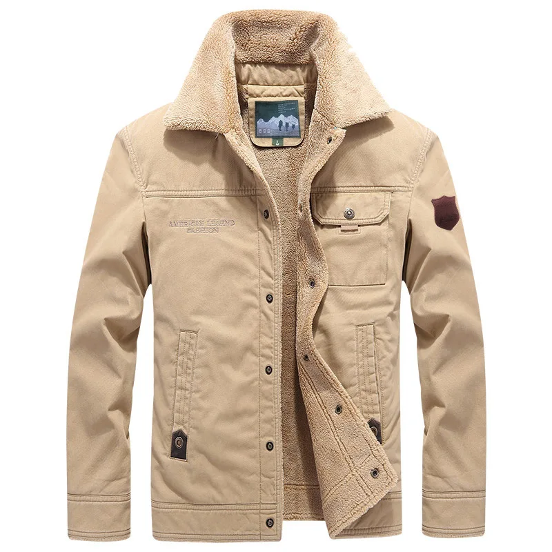 

3166 Winter MEN'S Coat Middle-aged Pure Cotton Brushed And Thick Cotton-padded Clothes Men's Loose And Plus-sized Cotton-padded