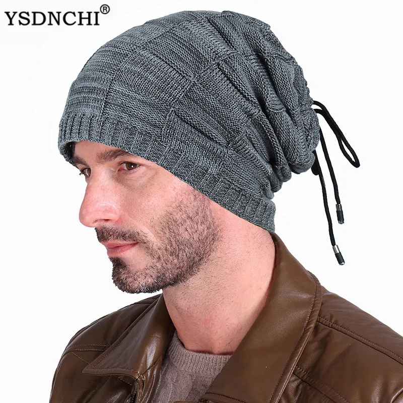 YSDNCHI модная мужская теплая зимняя шапка, шарф, мягкая вязаная шапка с кольцом на шею, шапка из плотного бархата для женщин, шапки, вязаные шапки унисекс
