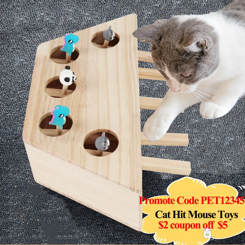 YU-HELLO Pet Hamster Cat Caccia Giocattolo 5//3 Fori Mouse Hole Gatti Cattura morso Giocattoli interattivi