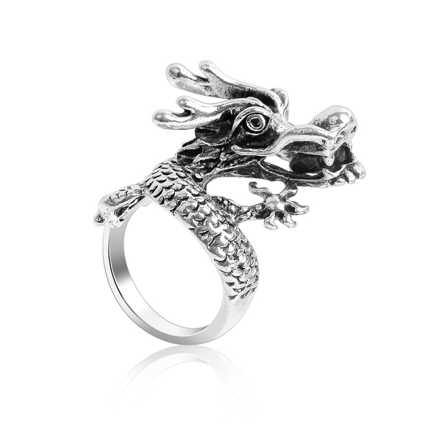 Punk Domineering Animal Dragon Designs Adjustable Rings For Men Teen Boys Retro Cool Fashion Party Jewelry Gift For Men