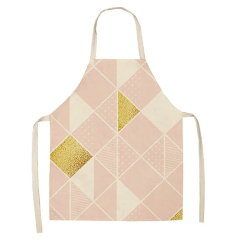 Nordic Style Pink Love Kitchen Aprons for Women Cotton Bibs Household Cleaning Apron Home Waterproof Chefs Cooking Baking Apron