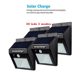 

2/4PCS Led Solar Light Outdoor Waterproof Lighting For Garden Wall 30 leds Four Modes Rotable Pole Solar Lamp 500 LM guirlande